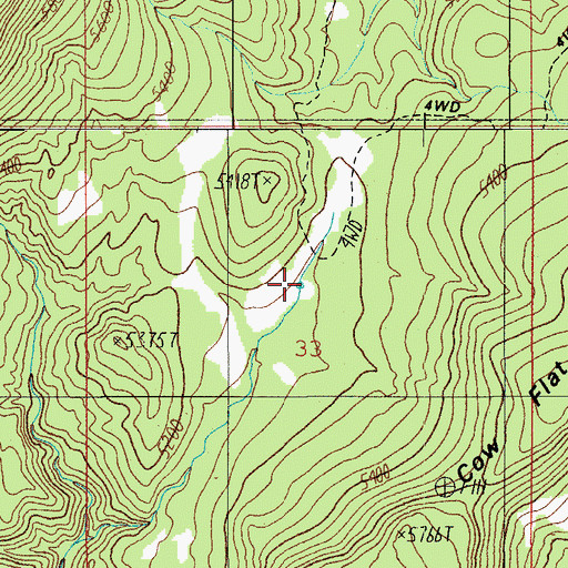 Topographic Map of Cow Flat Tank, AZ