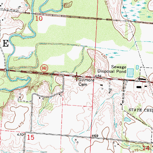 Topographic Map of Gilmore Cemetery, IL