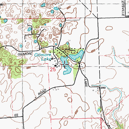 Topographic Map of Gilmore Lake, IL