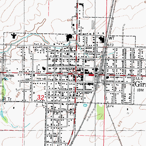Topographic Map of Girard, IL
