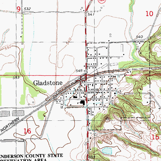 Topographic Map of Gladstone, IL