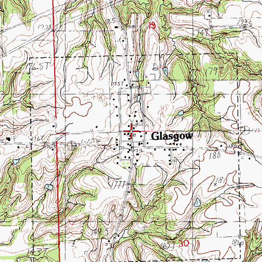 Topographic Map of Glasgow, IL