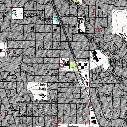 Topographic Map of Glen Kirk School, IL
