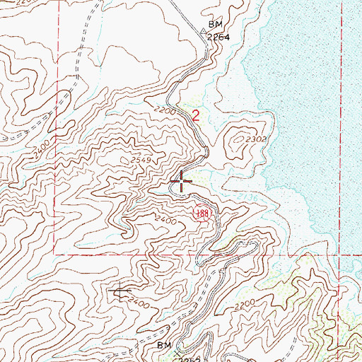 Topographic Map of Bachelor Cove Recreation Site, AZ