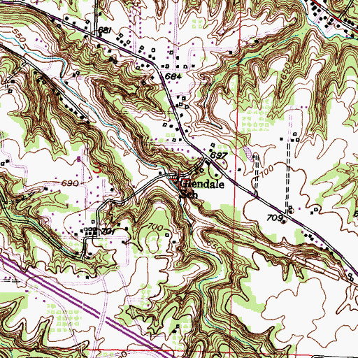 Topographic Map of Glendale School, IL