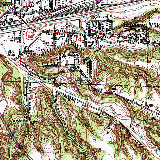 Topographic Map of Glendale Elementary School, IL