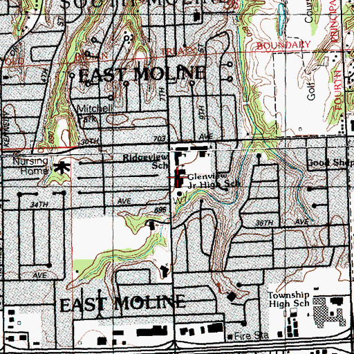 Topographic Map of Glenview Middle School, IL