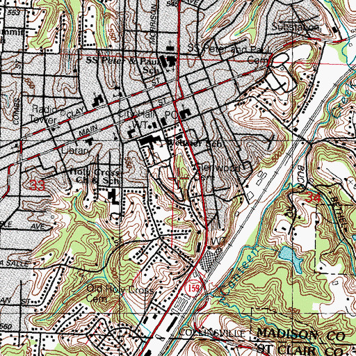 Topographic Map of Glenwood Cemetery, IL