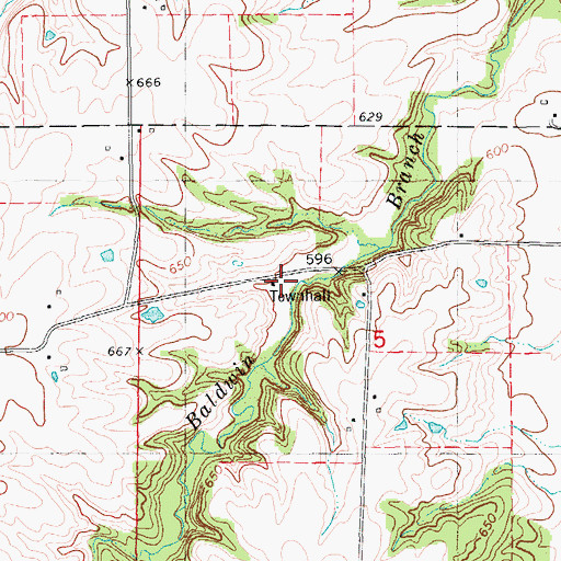 Topographic Map of Glenwood School (historical), IL