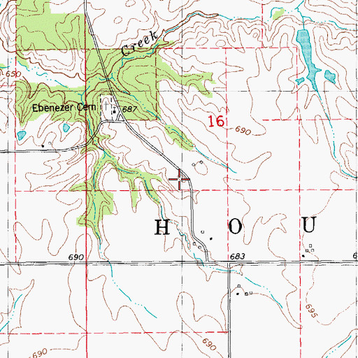 Topographic Map of Glenwood School (historical), IL