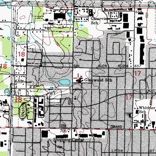 Topographic Map of Glenwood Elementary School, IL