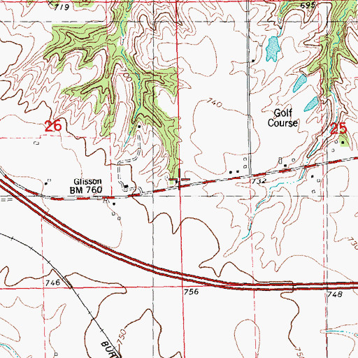 Topographic Map of Glisson School (historical), IL