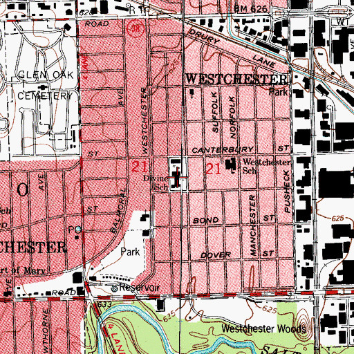 Topographic Map of Divine Infant School, IL
