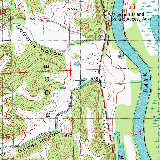 Topographic Map of Godar Hollow, IL
