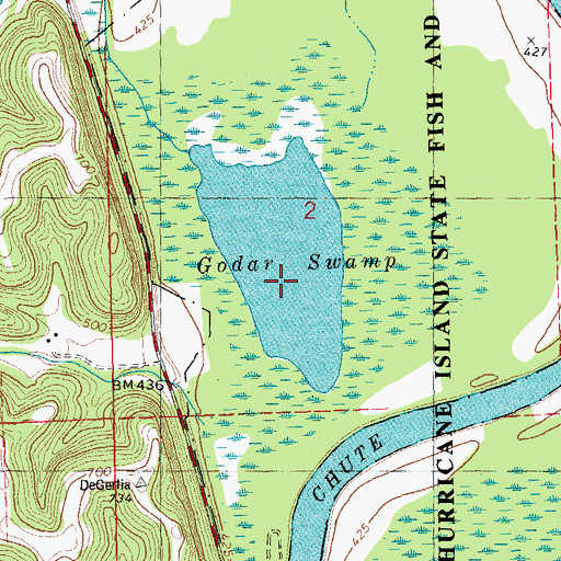 Topographic Map of Godar Swamp, IL