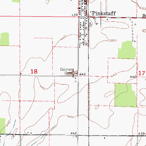Topographic Map of Goines Cemetery, IL