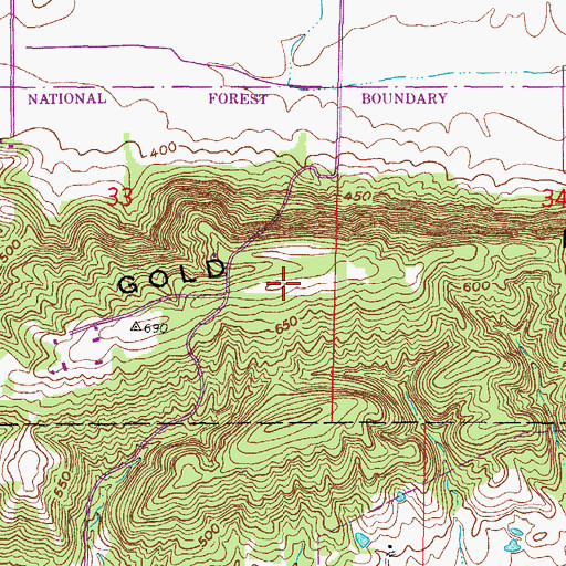 Topographic Map of Gold Hill, IL