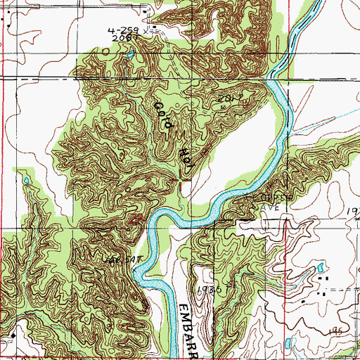 Topographic Map of Gold Hollow, IL