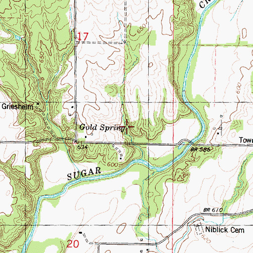 Topographic Map of Gold Spring, IL