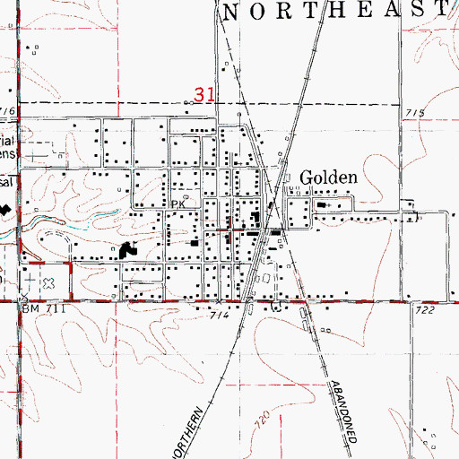 Topographic Map of Golden, IL