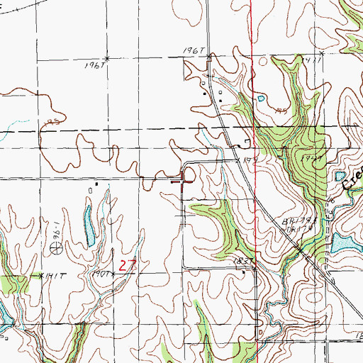 Topographic Map of Golden Arrow School (historical), IL