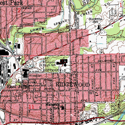 Topographic Map of Gompers Junior High School, IL