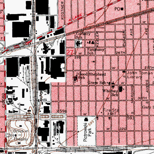 Topographic Map of Good Shepherd School, IL
