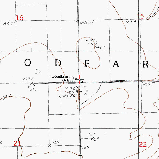 Topographic Map of Goodfarm School, IL