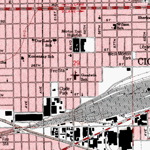Topographic Map of Goodwin Elementary School, IL
