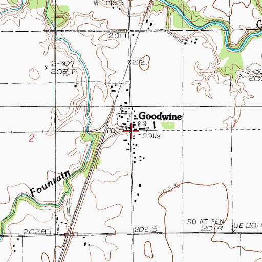 Topographic Map of Goodwine, IL
