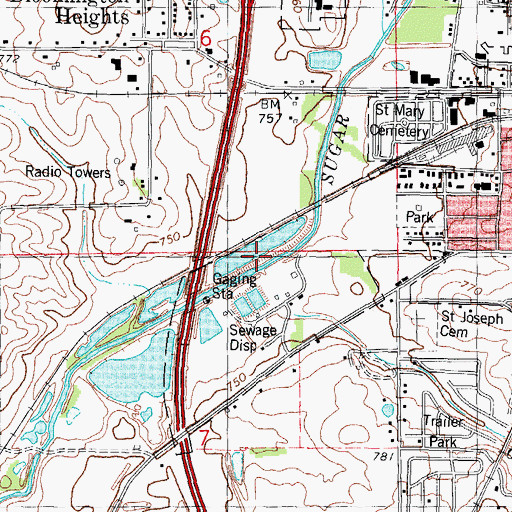 Topographic Map of Goose Creek, IL