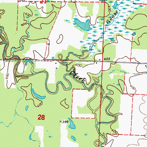 Topographic Map of Goose Creek, IL