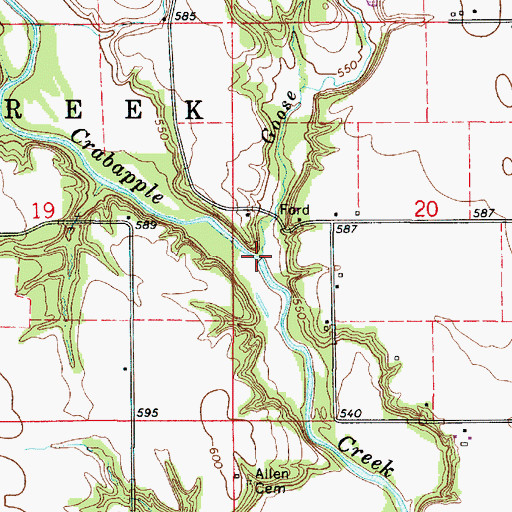 Topographic Map of Goose Creek, IL