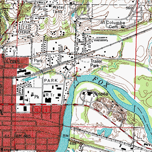 Topographic Map of Goose Creek, IL