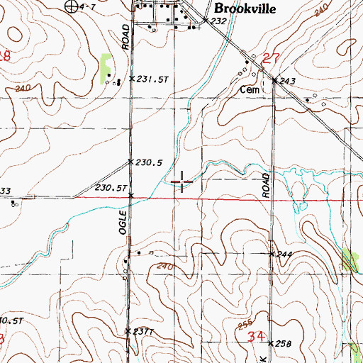 Topographic Map of Goose Hollow, IL