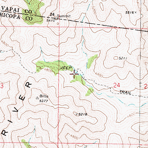 Topographic Map of Brushy Tanks, AZ