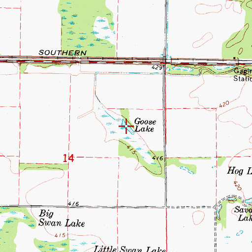 Topographic Map of Goose Lake, IL
