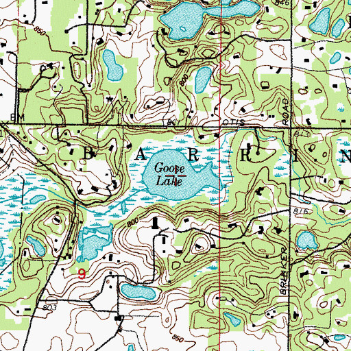 Topographic Map of Goose Lake, IL