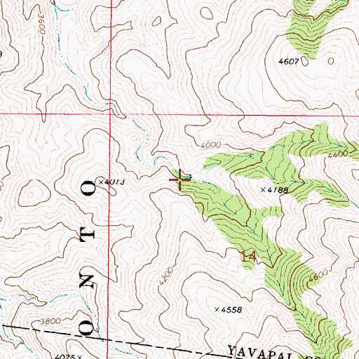 Topographic Map of Chino Corral Spring, AZ