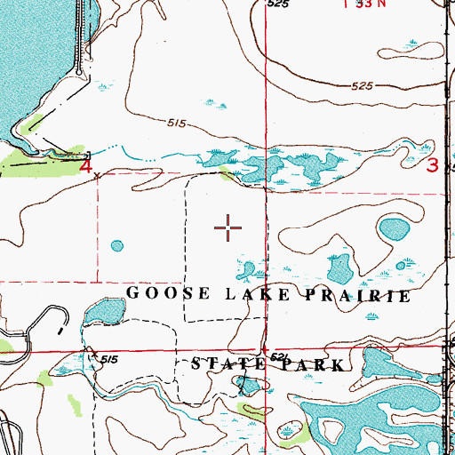 Topographic Map of Goose Lake Prairie State Park, IL