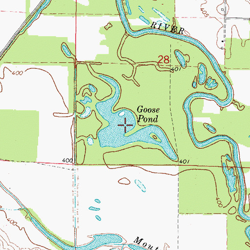 Topographic Map of Goose Pond, IL