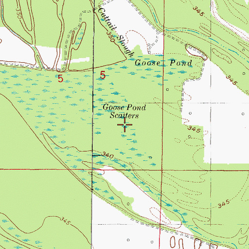 Topographic Map of Goose Pond Scatters, IL