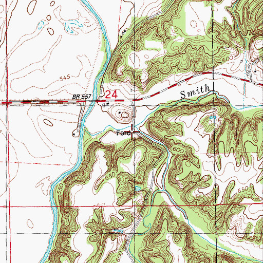 Topographic Map of Goose Run, IL