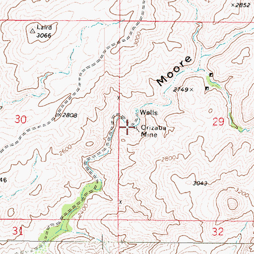 Topographic Map of Orizaba Mine, AZ