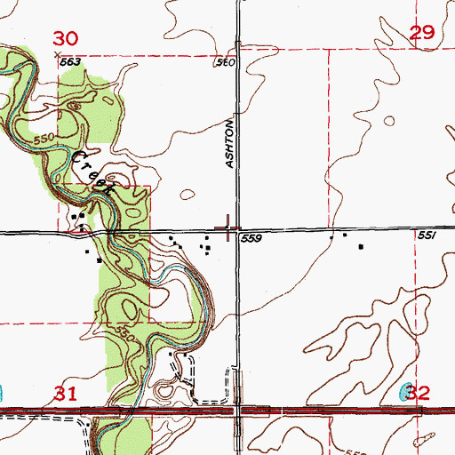 Topographic Map of Gore School (historical), IL