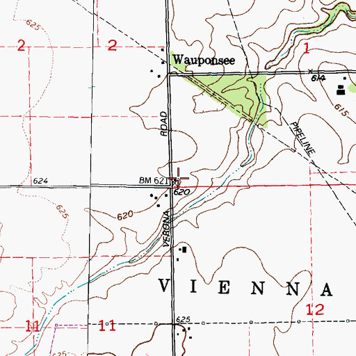 Topographic Map of Gorham School, IL