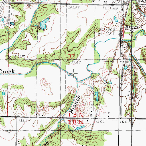 Topographic Map of Gossage Branch, IL