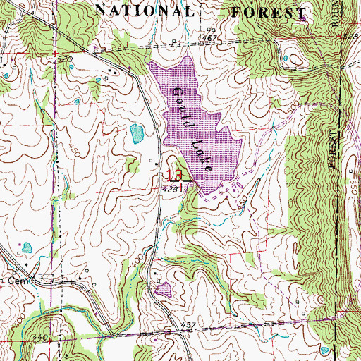 Topographic Map of Gould Lake, IL