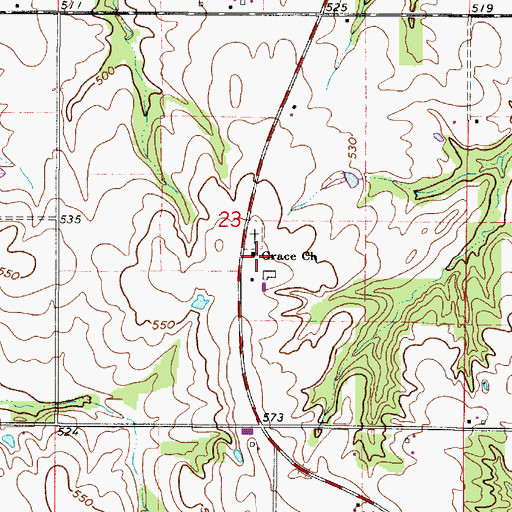 Topographic Map of Grace Church, IL