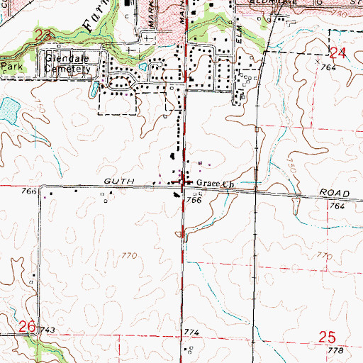 Topographic Map of Grace Church, IL